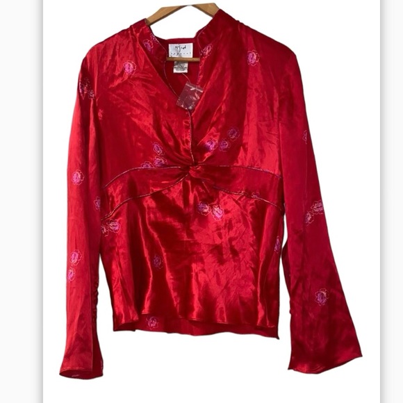Vision Apparel 100% silk top. Size XL. NWOT - Picture 1 of 15